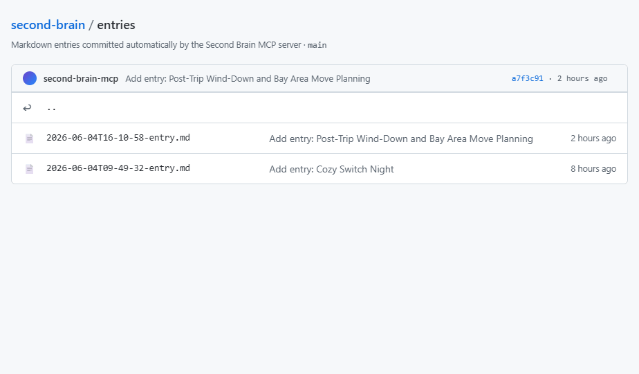 Brain² — entries directory of committed saves
